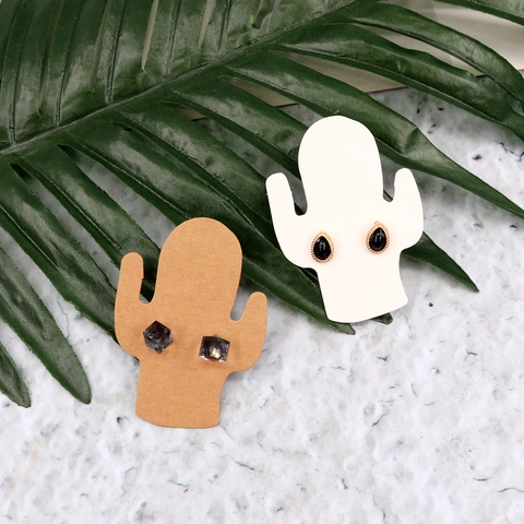 Kaktus Form Ohrring Display Karten Kraftpapier Schmuck Verpackung Karten Für Stecker Professionelle Präsentation Mehrfarbig