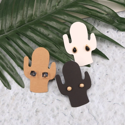 Kaktus Form Ohrring Display Karten Kraftpapier Schmuck Verpackung Karten Für Stecker Professionelle Präsentation Mehrfarbig