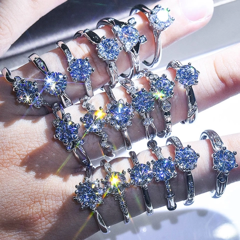 Luxus Zirkonia Offener Verstellbarer Ring Für Damen Funkelndes Herz Rund Quadratisch Galvanisierter Mode Schmuck Geschenk