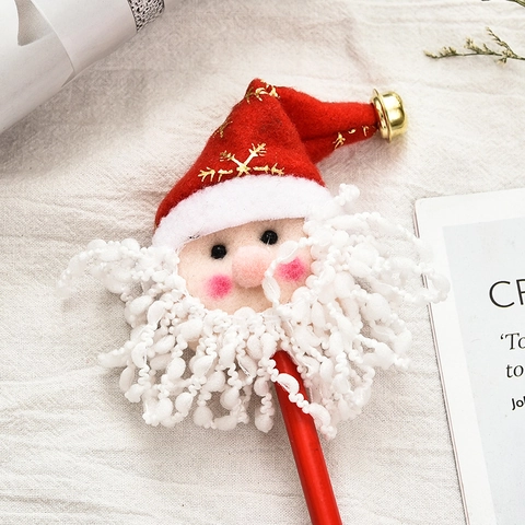 Cancelleria Natale Penna Matita Cartone Animato Peluche Babbo Natale Pupazzo Di Neve Renna Legno Regalo Festa Studenti