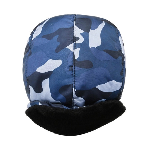 Sombrero De Trampero Camuflaje Invierno Forro De Piel Sintética Resistente Al Viento Con Máscara Facial Desmontable Válvula De Respiración Hombres