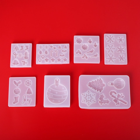 Moldes De Silicona DIY De Navidad Copo De Nieve Árbol Bastón De Caramelo Joy Para Resina Hornear Flexible Reutilizable