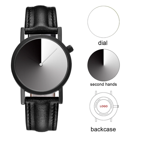 Orologio Al Quarzo Minimalista Da Donna Cinturino In Vera Pelle Quadrante Sfumato Cassa In Lega Resistente All'Acqua