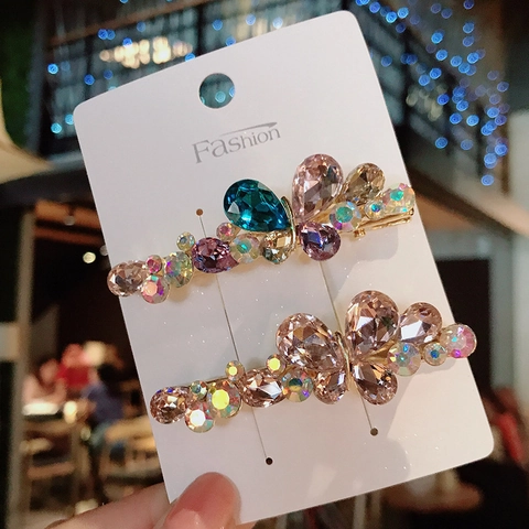 Schmetterling Haarklammer Funkelnder K9 Kristall Strass Legierung Koreanische Mode Dekorativer Kopfschmuck Für Frauen Mädchen