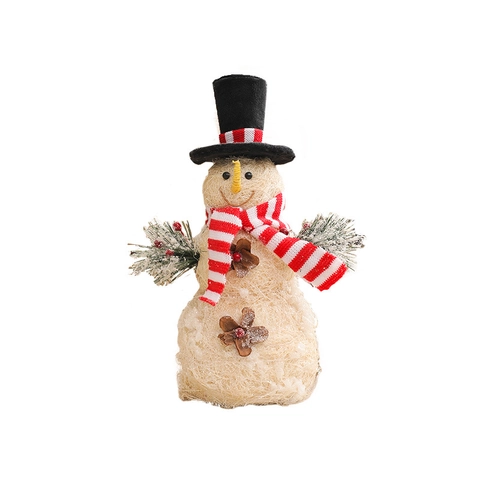 Statuine Di Pupazzo Di Neve Di Natale Ornamenti Da Tavolo Schiuma Fibra Maglia Con Cappelli E Sciarpe Arredamento Casa
