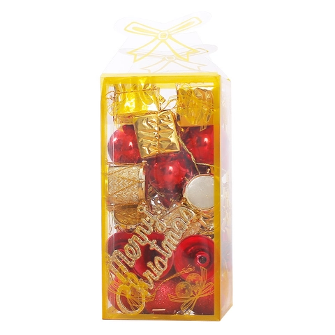 Adornos Colgantes Para Árbol De Navidad Plástico Bolas Brillantes Campanas Cajas De Regalo Tambores Letrero Feliz Navidad