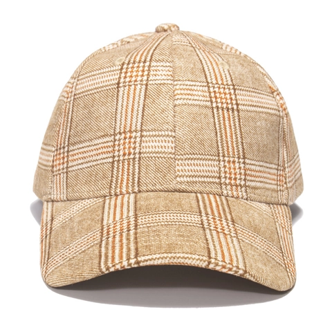 Klassische Karierte Baseballkappe Für Damen Und Herren Britischer Stil Verstellbare Baumwolle Polyester Outdoor Sonnenhut