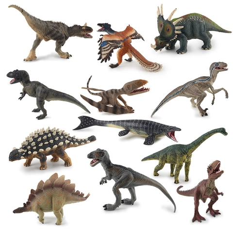 Realistic Dinosaur Model Toys Simulation Plastic Animal Figures Pterosaur Velociraptor Stegosaurus Educational For Kids