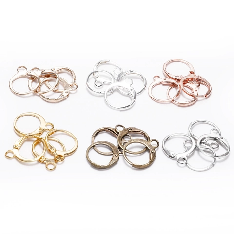 Leverback Earring Hooks DIY Jewelry Making Findings Round French Ear Wire Accessories Copper Stainless Steel Metal