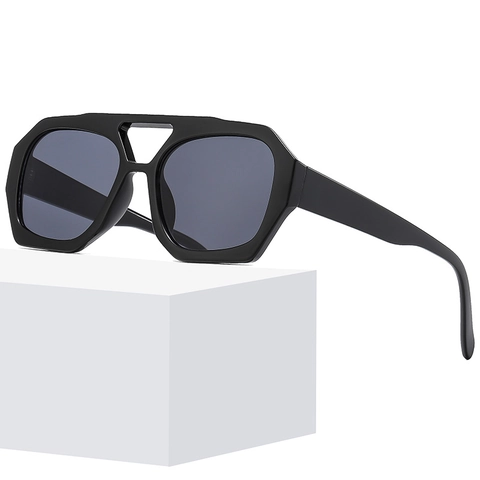 Occhiali Da Sole Irregolari Geometrici Oversize Doppio Ponte Retro Moda Tendenza Protezione UV400 Montatura In Plastica