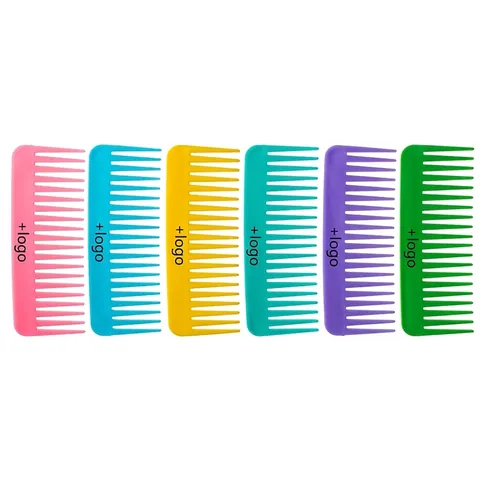 Professional Wide Tooth Comb Plastic Detangling Massage Hair Styling Tool For Curly Thick Hair Portable
