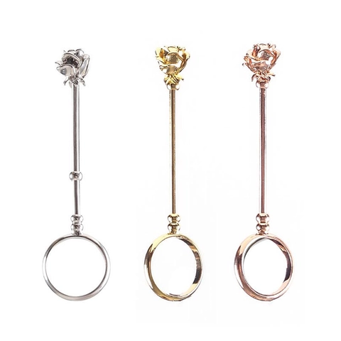 Rose Flower Cigarette Holder Ring Brass Adjustable Smoking Clip Hands Free For Gaming Office Women Men Elegant Metal Accessory