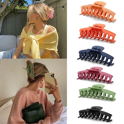 Grandi Mollette Per Capelli Opache Plastica Antiscivolo Tenuta Forte Stile Coreano Accessori Moda Per Donne