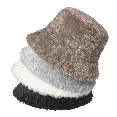 Dames Imitatiebont Lamswol Vissershoed Effen Kleur Luipaard Koe Print Winter Warm Pluche Vissershoed Voor Buiten Dagelijks Mode