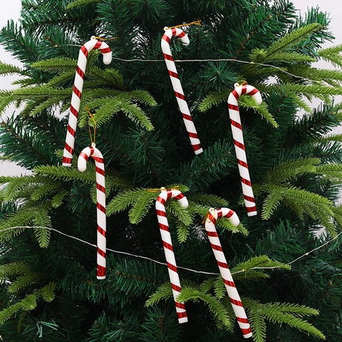 Ornamenti Appesi A Bastoncino Di Zucchero Di Natale Plastica A Righe Rosse Bianche Decorazione Per Albero