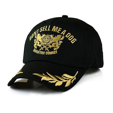 Katoenen Honkbalpet Met Gouden Borduurwerk Heraldisch Leeuw Schild Laurierbladeren Streetwear Vintage Outdoor Sport