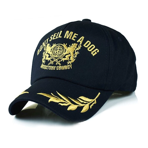Katoenen Honkbalpet Met Gouden Borduurwerk Heraldisch Leeuw Schild Laurierbladeren Streetwear Vintage Outdoor Sport