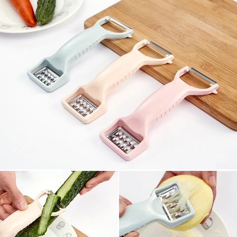 Dual Head Multi Functional Peeler Stainless Steel Vegetable Fruit Scraper Shredder Grater Kitchen Gadget Manual Tool