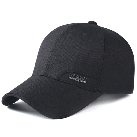 Herren Baseball Cap Klassisch Gebogene Krempe Verstellbar Polyester Baumwolle Outdoor Sport Hut Metall Abzeichen