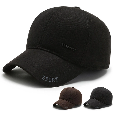Cappello Da Baseball Invernale Lana Foderato In Pile Protezione Orecchie Caldo Antivento Sport Per Uomo