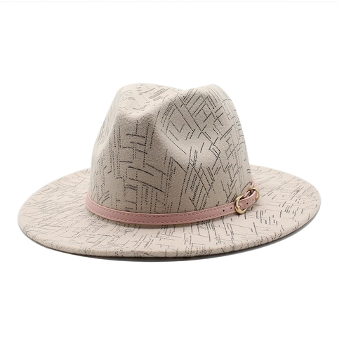 Chapeau Fedora en Laine pour Hommes Femmes Rétro Large Bord Chapeau en Feutre Avec Boucle Mode Automne Hiver Chaud Chapeau Jazz