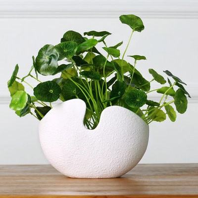 Eggshell Ceramic Vase Creative White Matte Flower Pot Nordic Style Modern Desktop Decoration For Home Office
