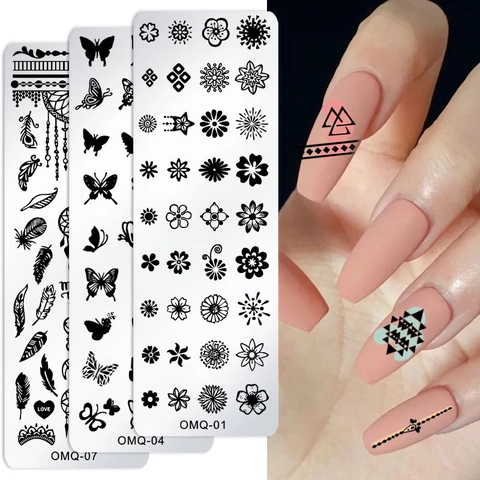 Stainless Steel Nail Stamping Plates Flower Butterfly Snowflake Patterns DIY Manicure Art Tool Templates