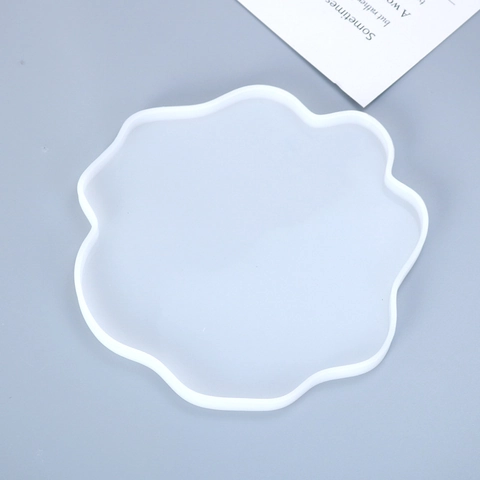 DIY Resin Casting Silicone Molds Set Irregular Wave Edge Coaster Tray Tools With Wood Stir Sticks And Measuring Cup