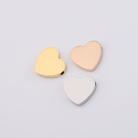 Colgantes En Forma De Corazón Pulido Espejo 304 Acero Inoxidable Charms Para DIY Joyería Elegante Cuentas De Agujero Pequeño