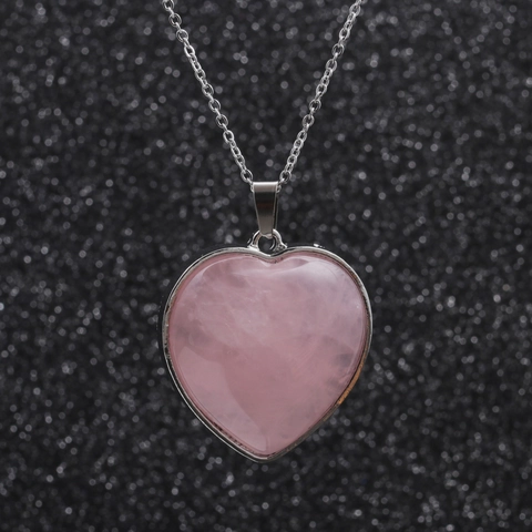 Collana Con Pendente A Cuore In Pietra Naturale Catena In Acciaio Inossidabile Castone In Lega Gioielli Da Donna