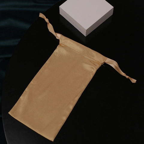 Satin Drawstring Pouch Faux Satin Storage Bag For Jewelry Cosmetics Gift Packaging Smooth Glossy Portable