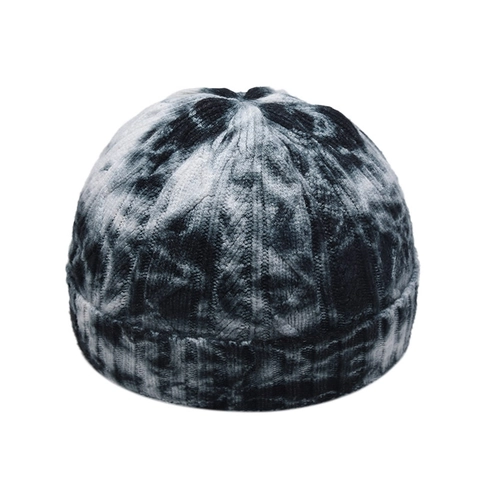Zopfstrick Tie-Dye Beanie Mütze Acryl Warm Winter Streetwear Docker Cap Für Damen Herren Weich