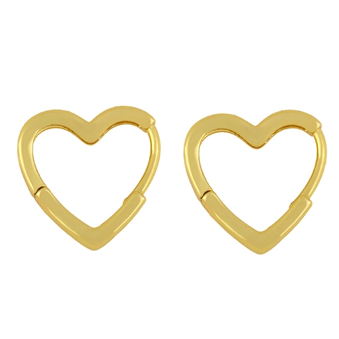 Boucles D'oreilles Créoles Géométriques Minimalistes Cœur Rond Plaquées Or En Cuivre Style Ins Bijoux Mignons Pour Femmes