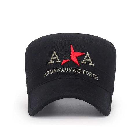 Cadet Army Cap 100% Cotton Adjustable Outdoor Sunshade Hat Military Embroidery Style For Men Women