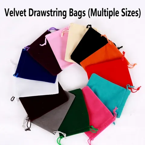 Velvet Drawstring Jewelry Packaging Bags Multicolored Flannel Pouch For Wedding Party Gift Storage Organizing Cloth Bags