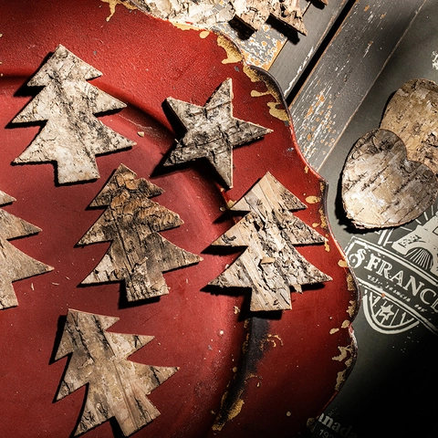 Weihnachtsbaumschmuck Aus Natürlicher Birkenrinde Stern Herz Hirsch Rustikale Vintage Dekoration Zubehör