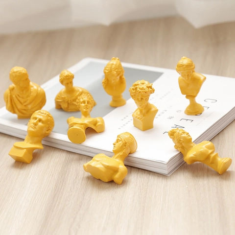 Nordic Morandi Mini Plaster Statue Synthetic Resin Figure Bust Sculpture Sketch Model Home Decor Photography Props 10-Piece Set