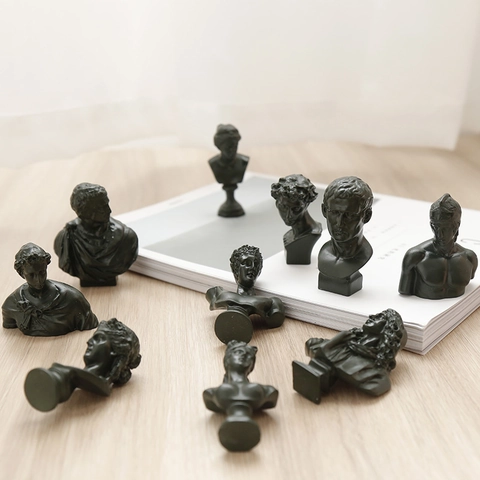 Nordic Morandi Mini Plaster Statue Synthetic Resin Figure Bust Sculpture Sketch Model Home Decor Photography Props 10-Piece Set
