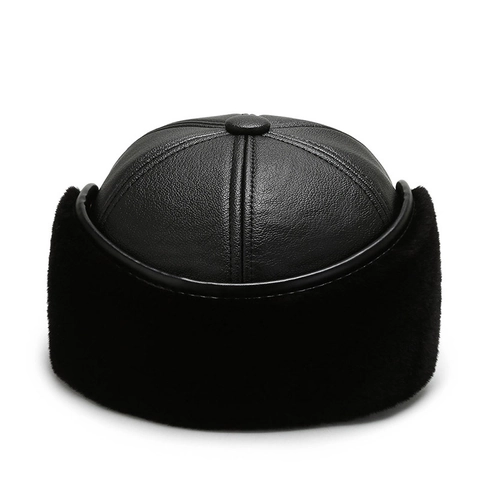 Gorra De Béisbol De Cuero PU De Invierno Con Orejeras Piel Sintética Cálida Gruesa Resistente Al Viento Sombrero De Trampero Para Hombres