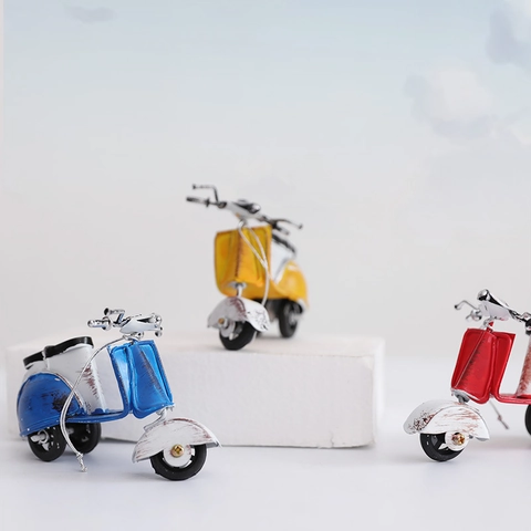 Retro Roller Motorrad Modell Vintage Eisen Metall Handgefertigt Distressed Industrie Zakka Schreibtisch Ornament Dekoration