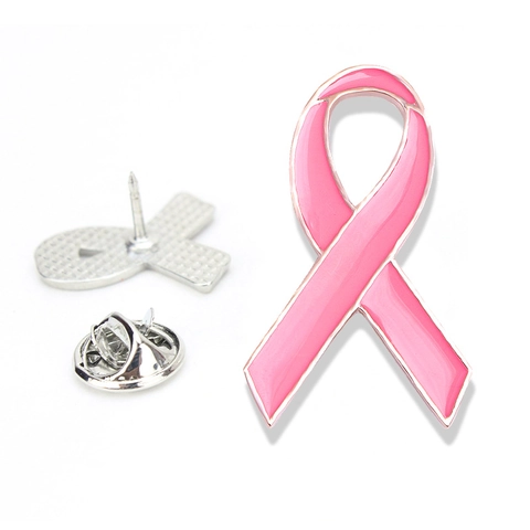 Broche De Cinta De Concientización Esmalte Aleación Prevención Cáncer De Mama Insignia De Caridad Pin Para Ropa Bolsos Sombreros