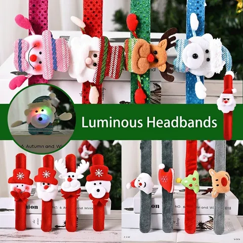 Schnapparmbänder Plüsch Pailletten Leuchtend Weihnachten Halloween Party Mitgebsel Für Kinder Cartoon Weihnachtsmann Hirsch