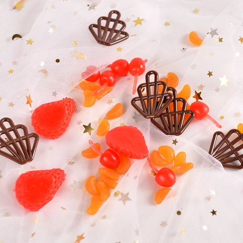 Realistische Miniatur Frucht Modelle PVC Harz Erdbeere Orange Mango Kirsche Formen Für DIY Bastelzubehör Dekoration
