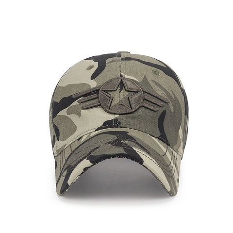 Vintage Military Style Baseball Cap Cotton Five Star Wing Embroidery Tactical Outdoor Sun Hat For Men Adjustable