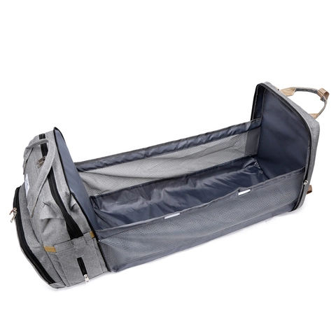 Multi Functional Diaper Bag Foldable Baby Bed Backpack Waterproof Large Capacity Travel Mummy Bag With USB Port