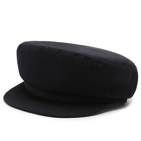 Men Flat Top Hat Cotton Polyester Short Brim Fiddler Sailor Cap For Middle Aged Solid Color Retro Breathable