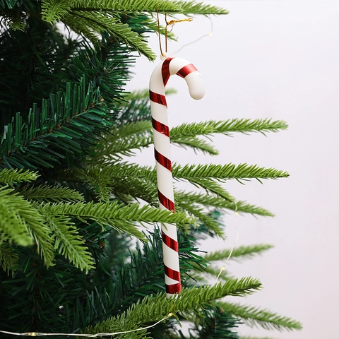 Ornamenti Appesi A Bastoncino Di Zucchero Di Natale Plastica A Righe Rosse Bianche Decorazione Per Albero