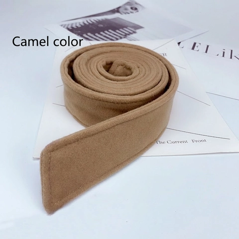 Women Faux Wool Coat Belt Decorative Waist Tie Band For Winter Overcoat With Resin Buckle Solid Color Elegant Commute Accessory