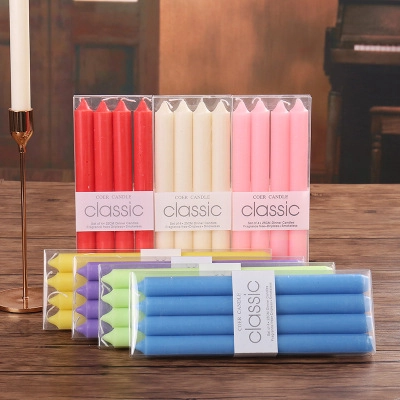 Candele Coniche Da Cena Senza Fumo Senza Gocciolamento Inodore Cera Di Paraffina Elegante Stile Europeo Per Matrimonio Festa Casa