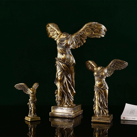 Winged Victory Of Samothrace Statue Resin Nike Goddess Sculpture Retro Artistic Home Decor Ornament For Study Office